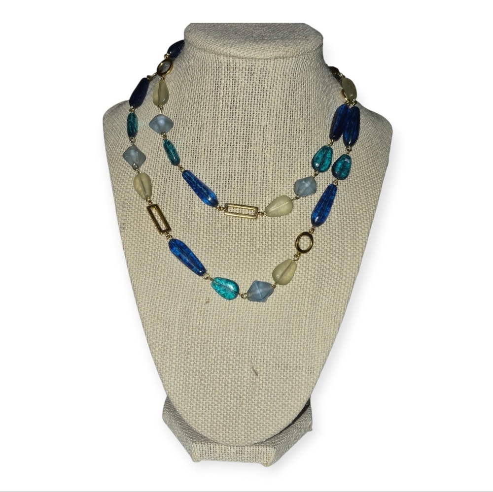 Liz Claiborne  Vintage Long, Multi Color Beaded Necklace.